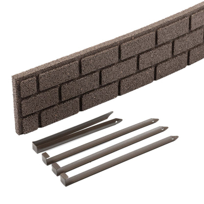 1.2m Recycled Rubber Lawn Edging - Ultra Curve Border Bricks