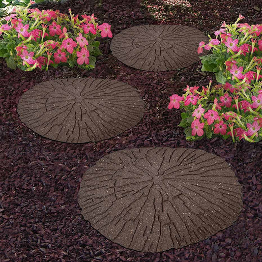 Greenfingers Recycled Rubber Cracked Log Stepping Stone