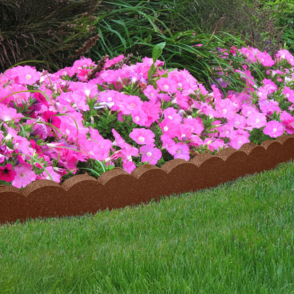 1.2m Recycled Rubber Lawn Edging - Flexi Curve Scallop - H10cm