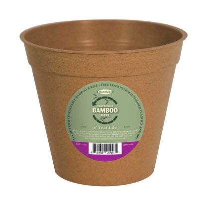 Haxnicks 8 Inch Plastic Free Bamboo Pot - Terracotta