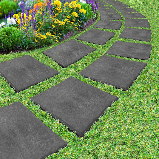 Greenfingers Recycled Rubber Stomp Stepping Stone - Slate 