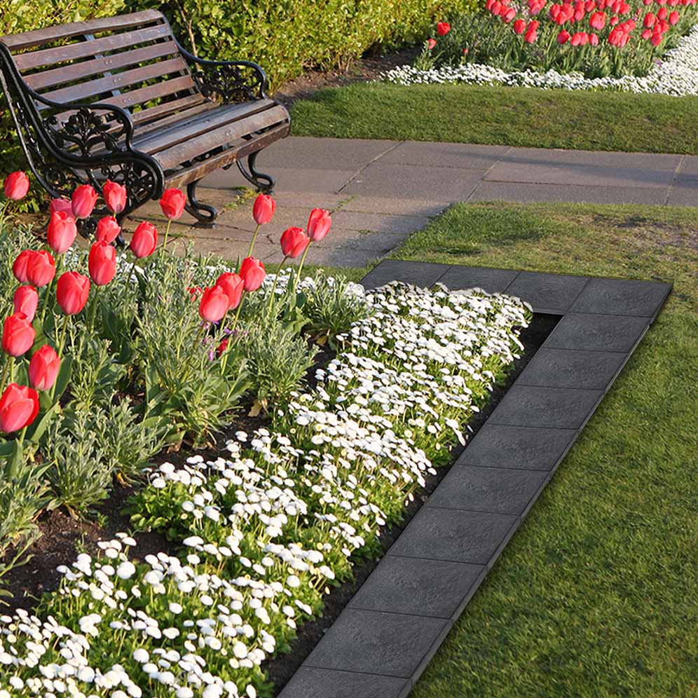 Greenfingers Recycled Rubber Stomp Stepping Stone - Slate 