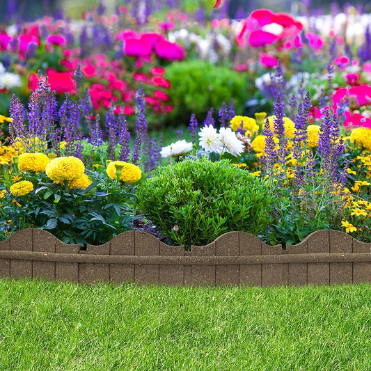 1.2m Recycled Rubber Lawn Edging - Ultra Curve Carolina - H15cm