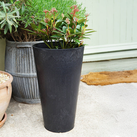 Tierra Verde Concerto Planter - Slate - W30cm x D30cm x H50cm