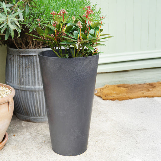 Tierra Verde Concerto Planter - Steel Grey - W30cm x D30cm x H50cm