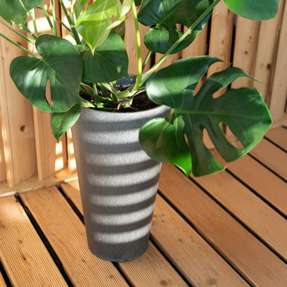 Tierra Verde Concerto Planter - Steel Grey - W36cm x D36cm x H66cm