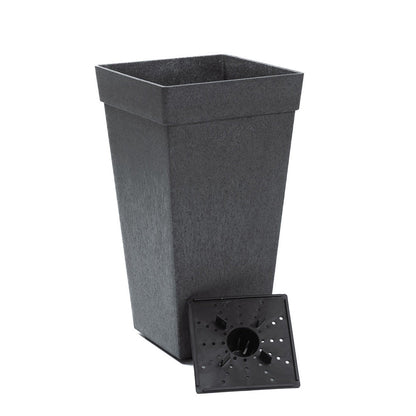 Tierra Verde Symphony Recycled Rubber Planter - 50cm - Steel Grey 