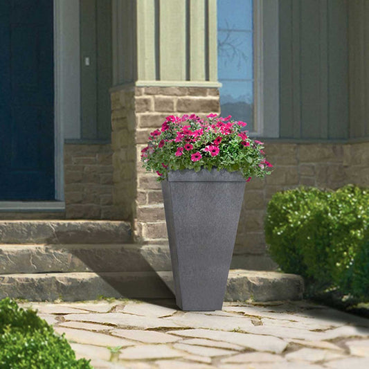 Tierra Verde Symphony Square Planter 71cm - Steel Grey