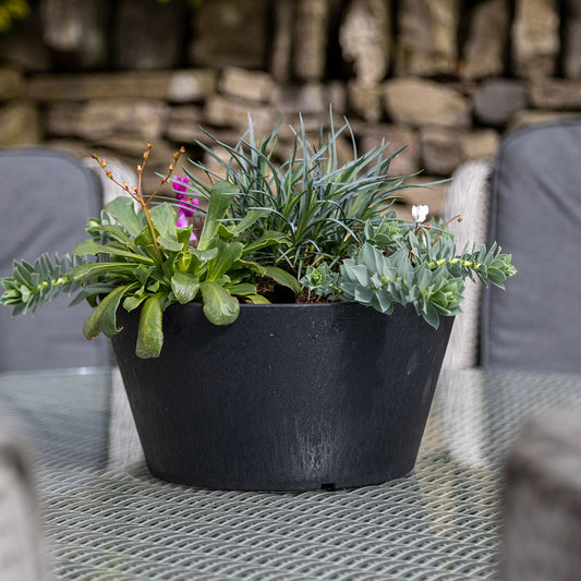 Tierra Verde Octavia Round Planter 15cm - Slate
