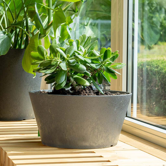 Tierra Verde Octavia Round Planter 15cm - Steel Grey