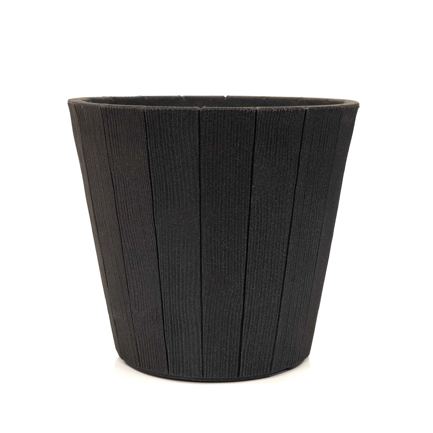 Greenfingers Wood Effect Round Planter - Anthracite