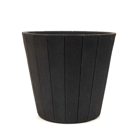 Greenfingers Wood Effect Round Planter - Anthracite