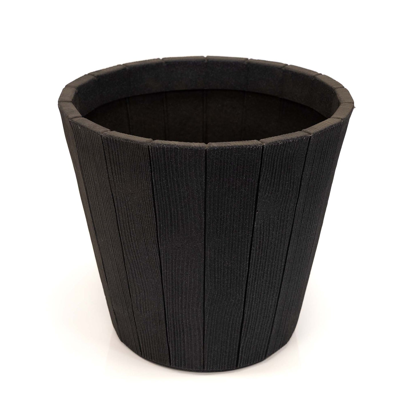 Greenfingers Wood Effect Round Planter - Anthracite