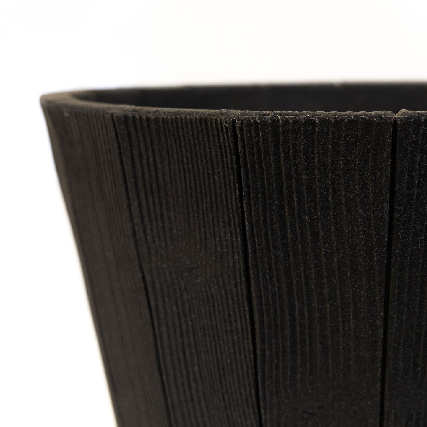 Greenfingers Wood Effect Round Planter - Anthracite