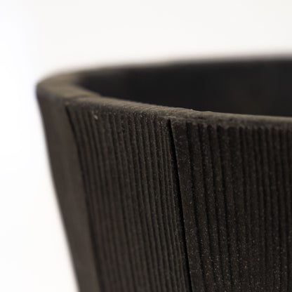 Greenfingers Wood Effect Round Planter - Anthracite