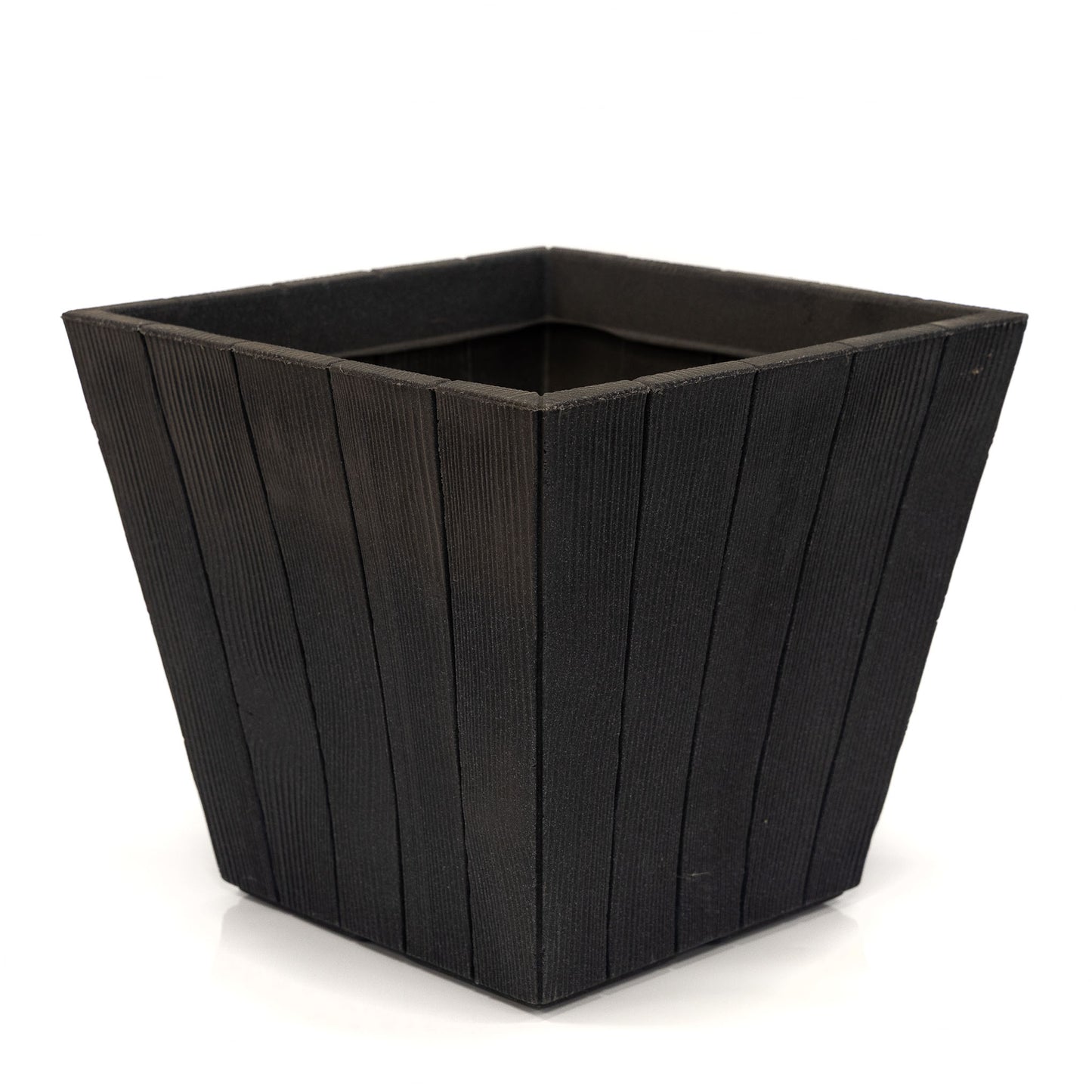 Greenfingers Wood Effect Square Planter - Anthracite