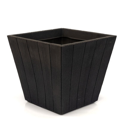 Greenfingers Wood Effect Square Planter - Anthracite